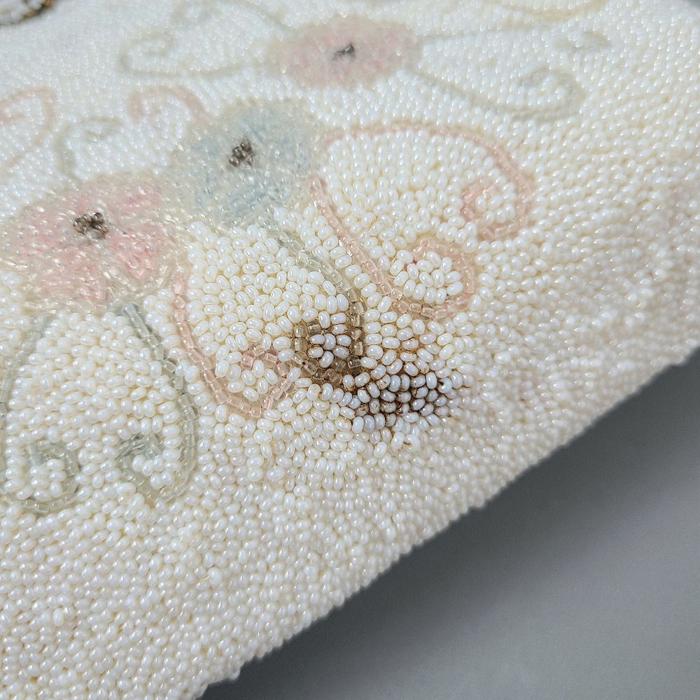 Walborg Made In Belgium Handmade 30s 40s Pastel Beaded Vintage Bag - Picture 6 of 10